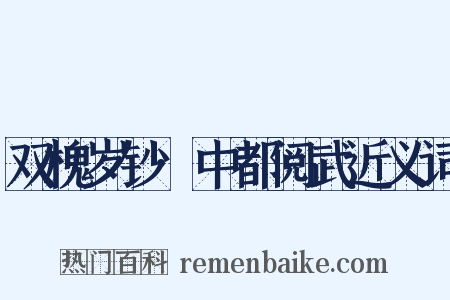 双槐岁钞·中都阅武近义词是什么意思的图片